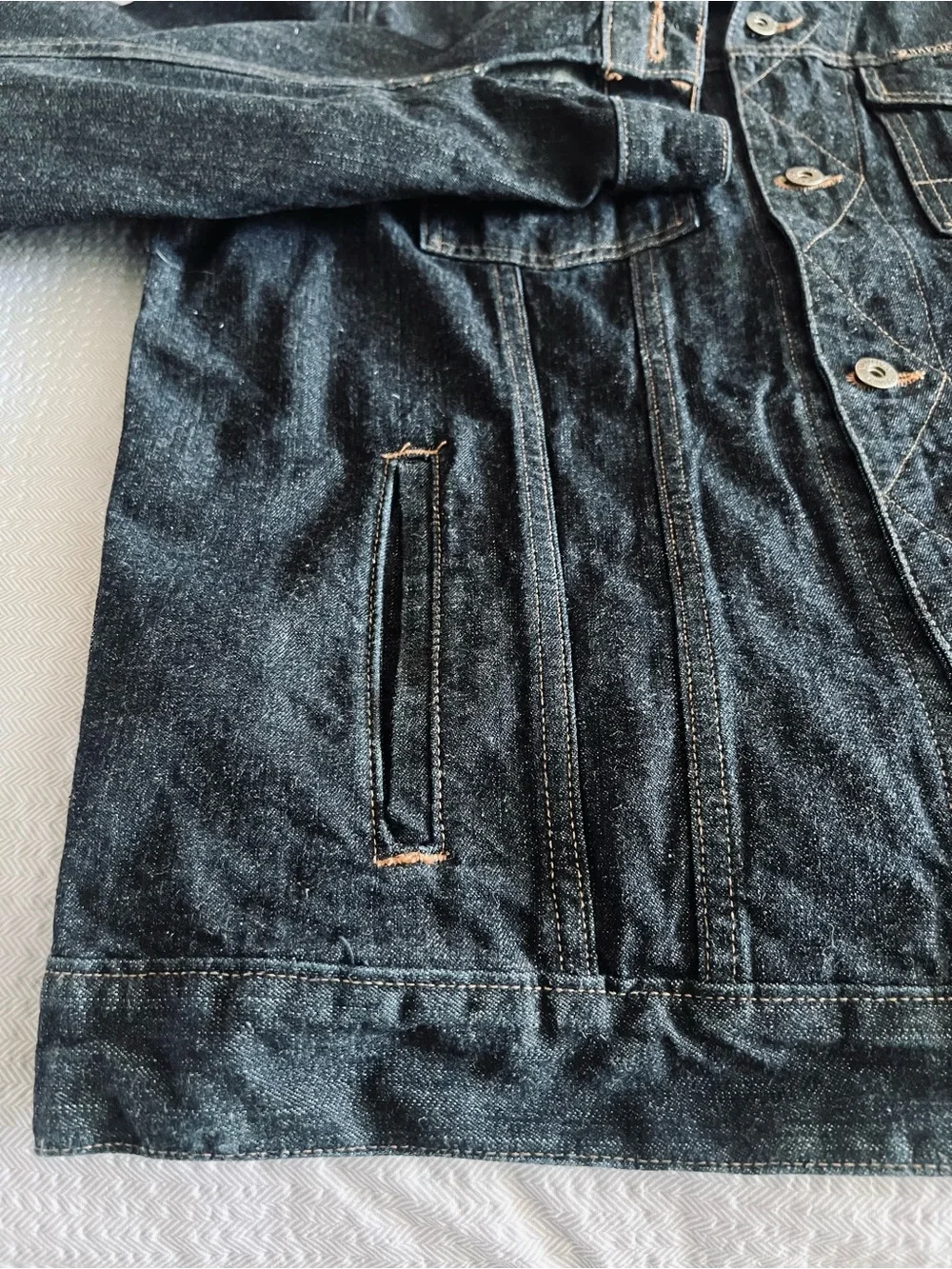 Vintage Y2K Náutica Men's Indigo Denim Jacket (oversized)